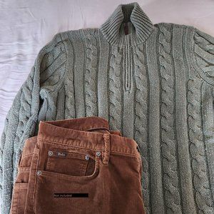Polo Ralph Lauren Tussah Silk Half-Zip Sweater L
